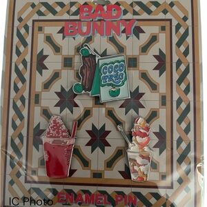 Coco Frio, Parcha coco Helado, Piragua Enamel Pin Set - Bad Bunny collection.